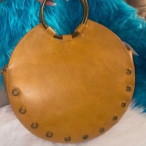 Mustard Color Brass Ring handle purse